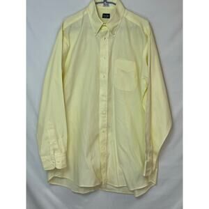 Gitman Bros. Men's 16.5/35 Yellow Long Sleeve Button Down Pinpoint Oxford Shirt